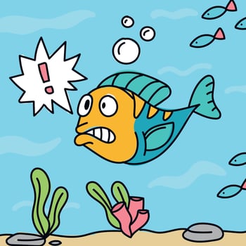 Surprised Cartoon Fish vector