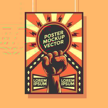 Constructivism Poster Mockup Vector