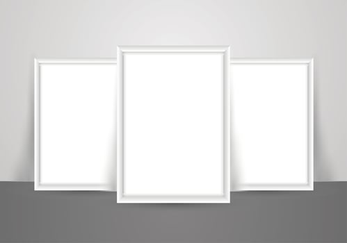 Blank White Poster Mockup for Pictures vector