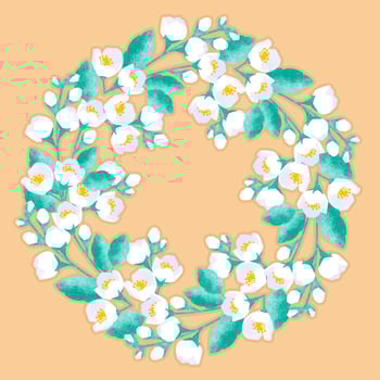 Vector Jasmine Flower Wreath