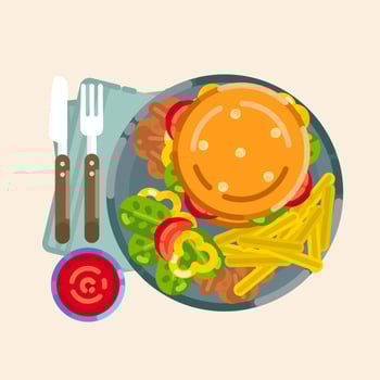 Vector Burger Outline Illustration