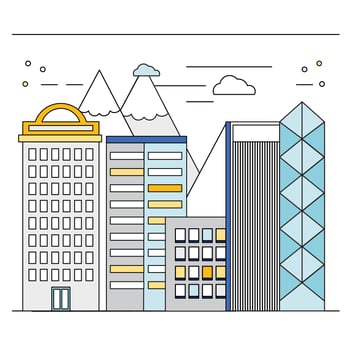 Vector Sunny Cityscape Illustration