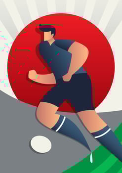 Japan World Cup Soccer Players Vector