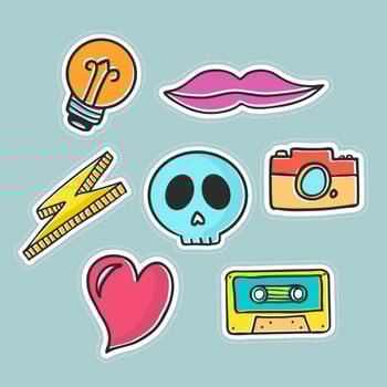 Modern Pop Art Stickers vector