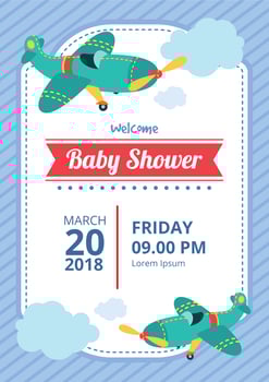 Biplane Card Illustration vector