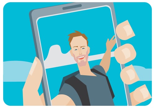 Selfie Men Vector