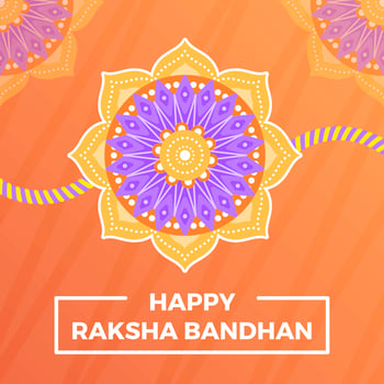 Flat Happy Rakhi Greetings With Mandala Background Vector Illustration