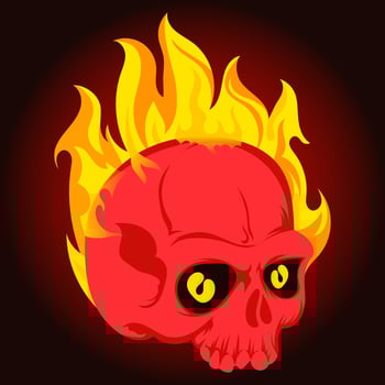 Flaming Skull Illustration vector