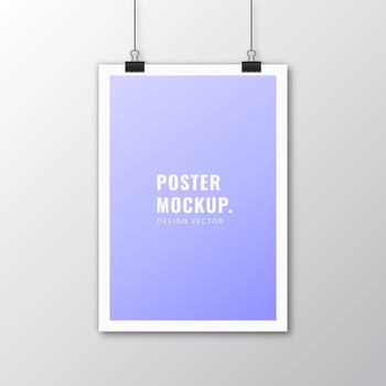 Hanging Poster Mockup vector