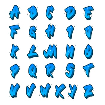 Flat Graffiti Alphabet Collection vector