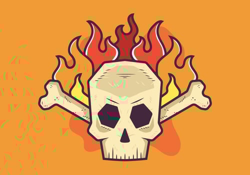 Flaming Skull vector