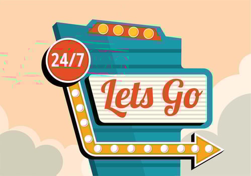 Let's Go Vintage Sign vector