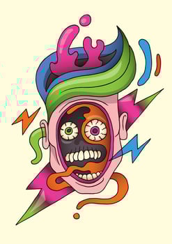 New school tattoo vector