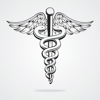 Snake on Pole Doctor Symbol Vector 