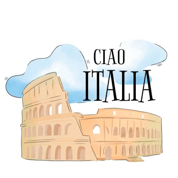 Watercolor Rome Coliseum vector