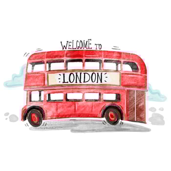 Cute Red London Bus  vector