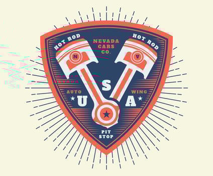 Funky Car Badge Vector