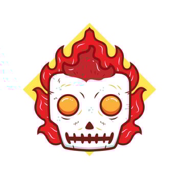 Flaming Skull Vector