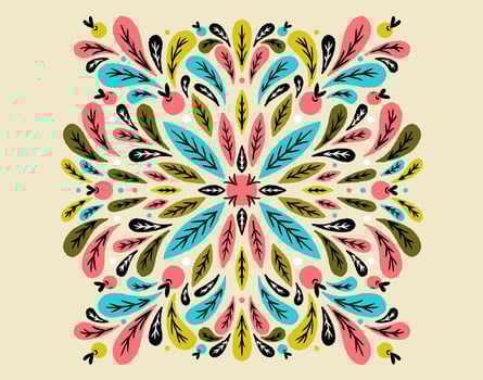 symmetrical leaves pattern vector