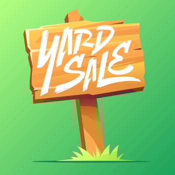 Wooden Board Yard Sale Sign Vector