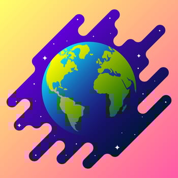 Earth Globe On Space Illustration vector