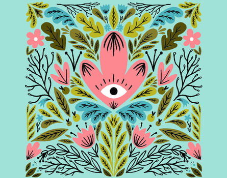 symmetrical eye flower vector