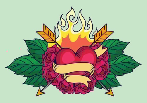 Heart Tattoo Design vector