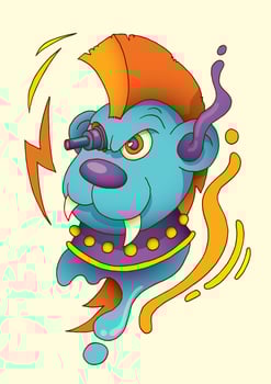 New school tattoo vector