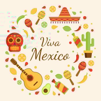 Viva Mexico Vector Background