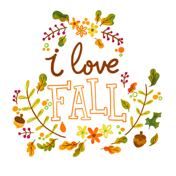 Cute Autumn Leaves And Branches With Lettering vector