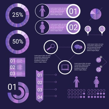 Ultraviolet Infographic Elements  vector