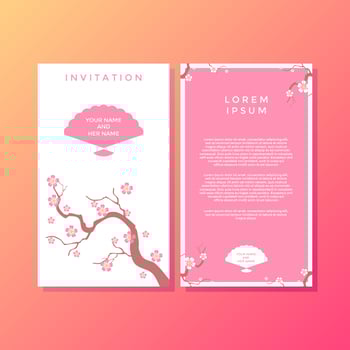 Sakura Japanese Style Invitation Template Vector
