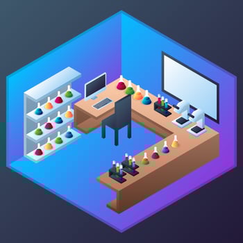 Isometric Interior Of Science Laboratory vector