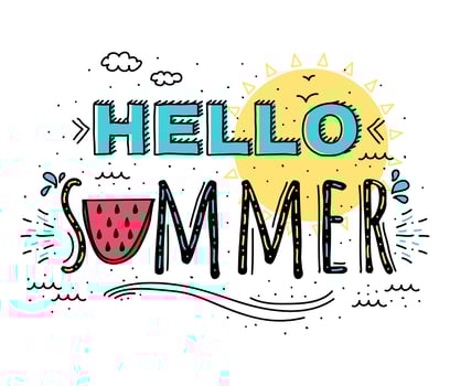 Hello Summer Typography Vector
