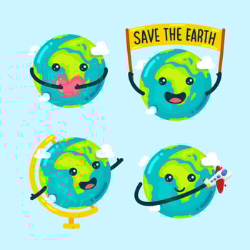 Cute Globe Cartoon Illustration vector
