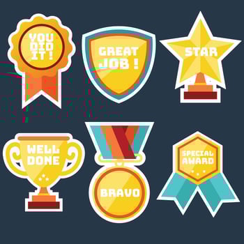 Teacher Award Stickers Vector Pack