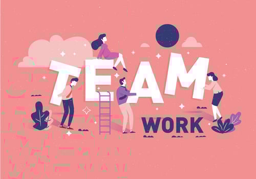 Isometric Teamwork Vector