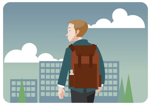 Boy's First Day of School Vector