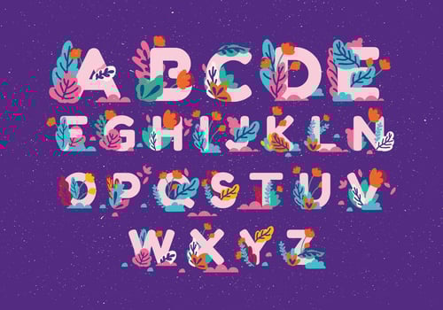 Autumn Alphabet Vector