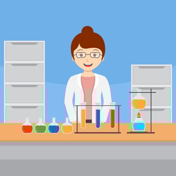 Female Scientist Vector Illustration