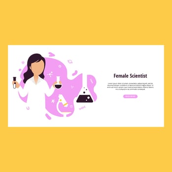Female Scientist Vector Banner