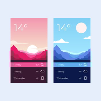 Weather App Screen Template vector