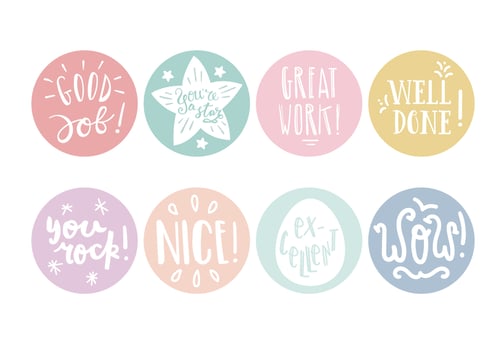 Round Pastel Teacher Reward Stickers vector