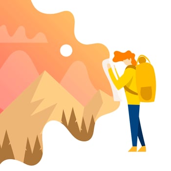 Flat Nature Explorer With gradient Background Vector Illustration