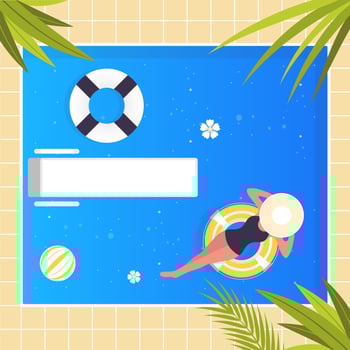 Vector Swimming Pool Summer Illustration