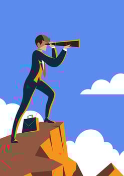 Person Looking In Binoculars Illustration vector