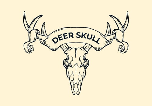 Deer Skull Witih Ribbon vector