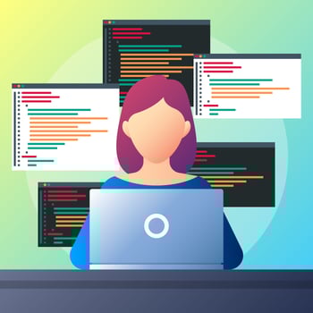 Business  Girl Developer Character Illustration vector
