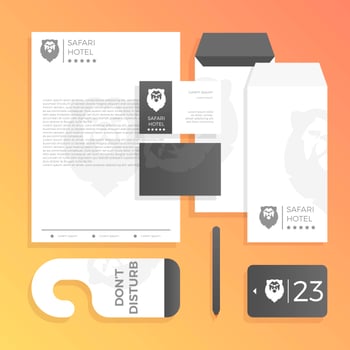 Flat Luxury Hotel Corporate Identity Template vector