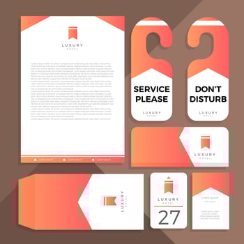 Flat Luxury Hotel Corporate Identity Template vector